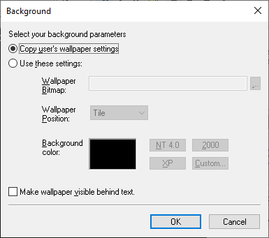 پنجره Background در BgInfo