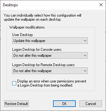 پنجره Desktops در BgInfo