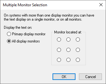 پنجره Multiple Monitor Selection در BgInfo