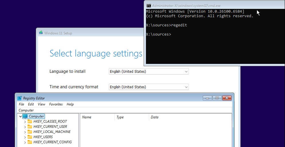 صفحه Select languages settingsدر محیط WINPE